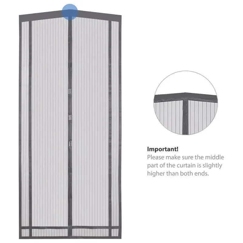 Sekey Zuschneidbar Magnet Fliegengitter Tür aus Polyester, Grau
