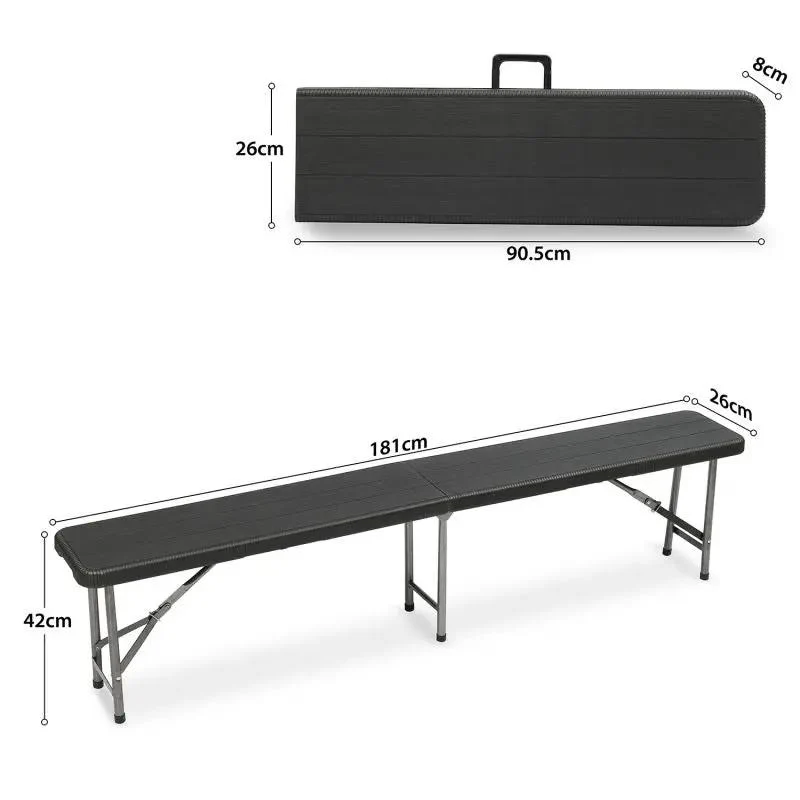 Sekey 180 cm Klappbar Gartenbank mit Tragegriff, bis 200kg Belastbar