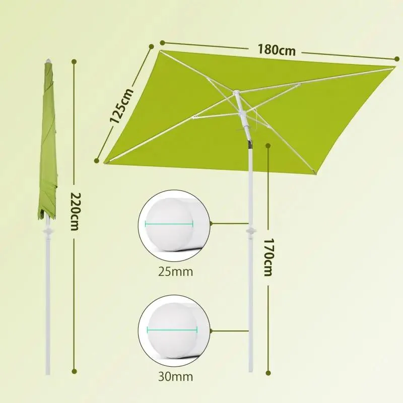 Sekey 180 x 125 cm Balkonschirm Rechteckig mit Schutzhülle, Sonnenschutz UV50+
