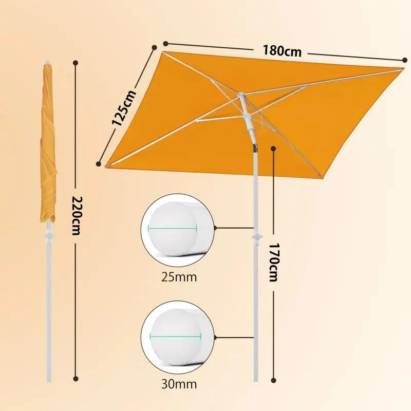 Sekey 180 x 125 cm Balkonschirm Rechteckig mit Schutzhülle, Sonnenschutz UV50+