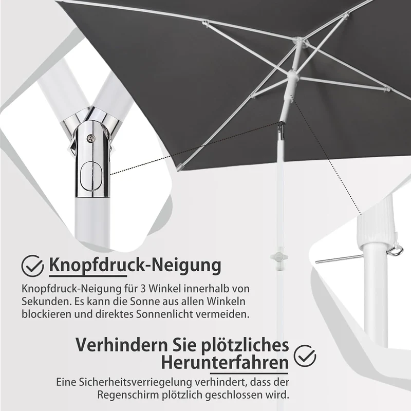 Sekey 180 x 125 cm Balkonschirm Rechteckig mit Schutzhülle, Sonnenschutz UV50+