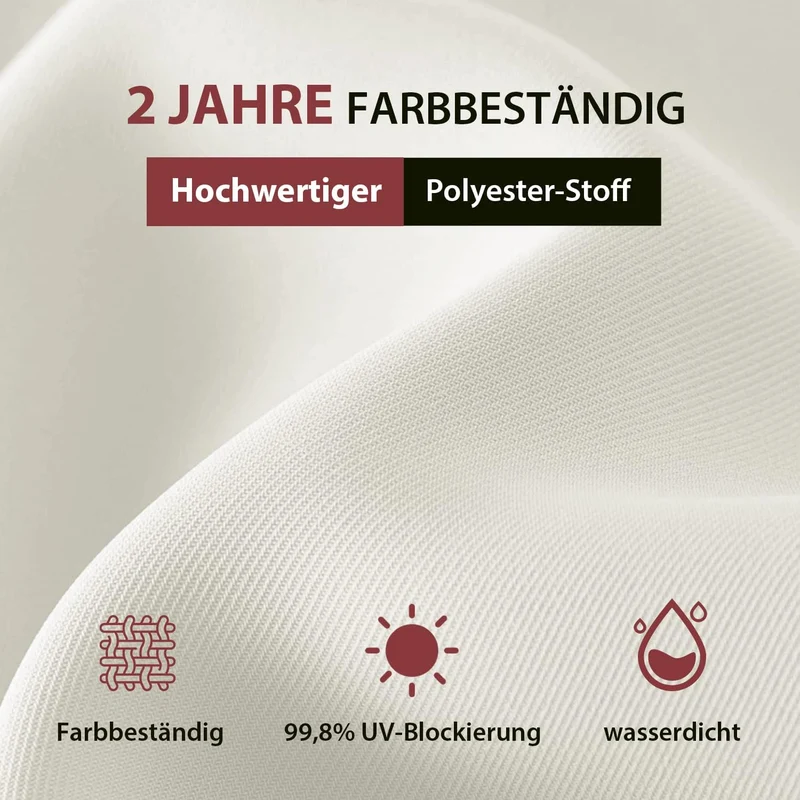 Sekey 180 x 130 cm Balkonschirm Rechteckig, Sonnenschutz UV50+