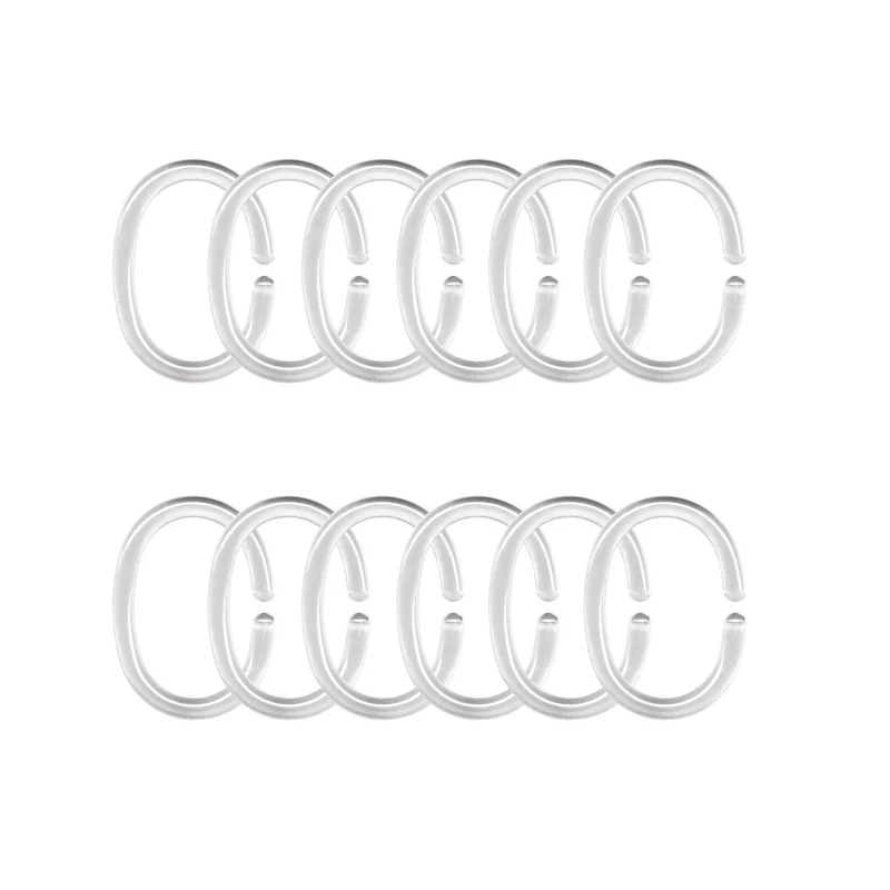 Duschvorhang-Ringe Glasklar Set 12-teilig