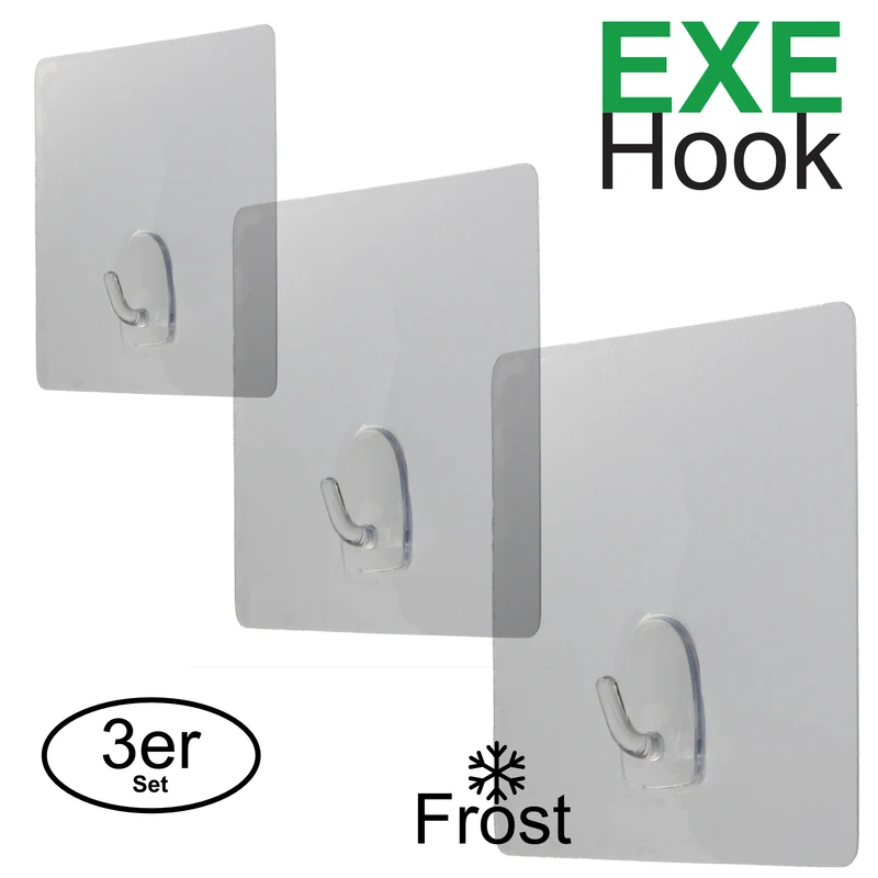 EXE-Hook Wandhaken M >5Kg eckig matt (3er Set)