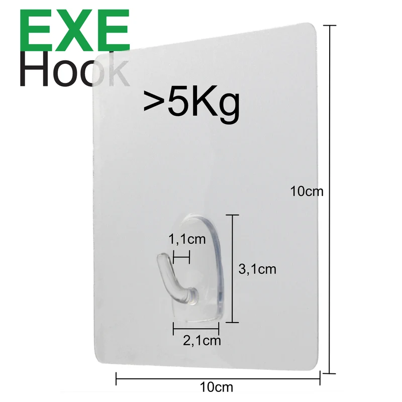 EXE-Hook Wandhaken M >5Kg eckig matt (3er Set)