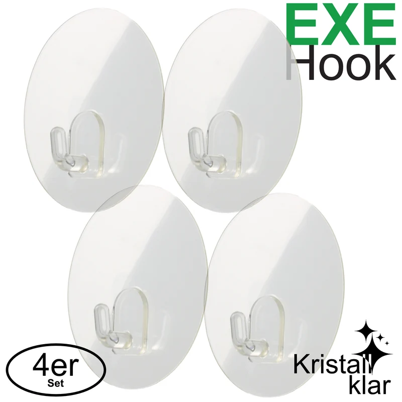 EXE-Hook Wandhaken S 4Kg rund klar (4er Set)