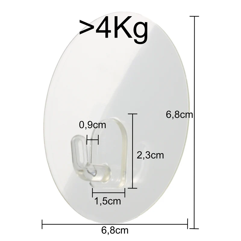 EXE-Hook Wandhaken S 4Kg rund klar (4er Set)