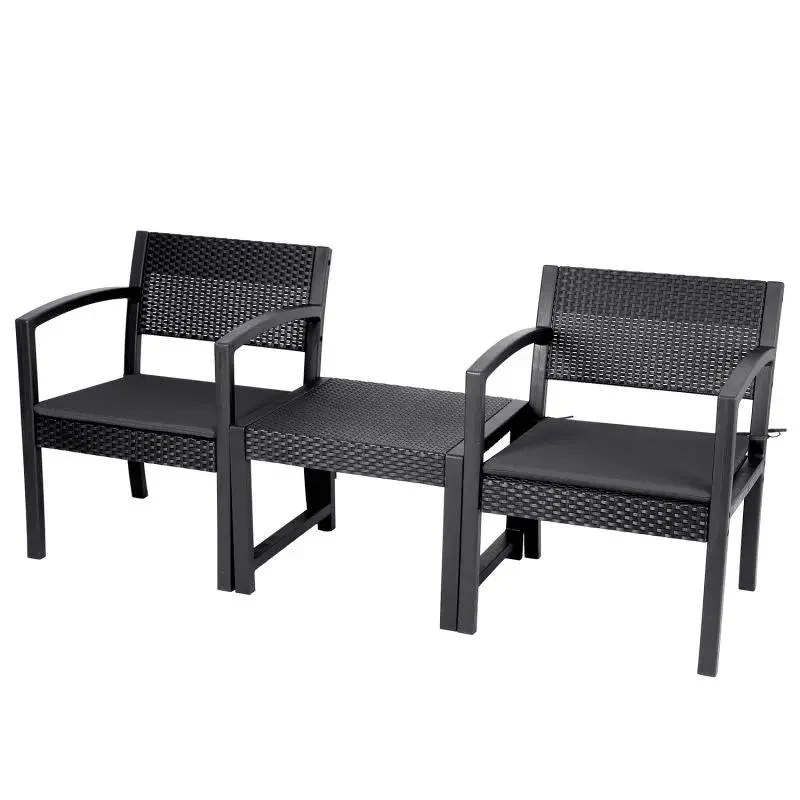 Sekey 3-teilig Gartenmöbel Set, 2 Gartenstühle und Gartentisch