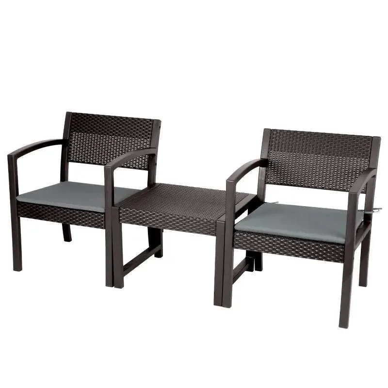 Sekey 3-teilig Gartenmöbel Set, 2 Gartenstühle und Gartentisch
