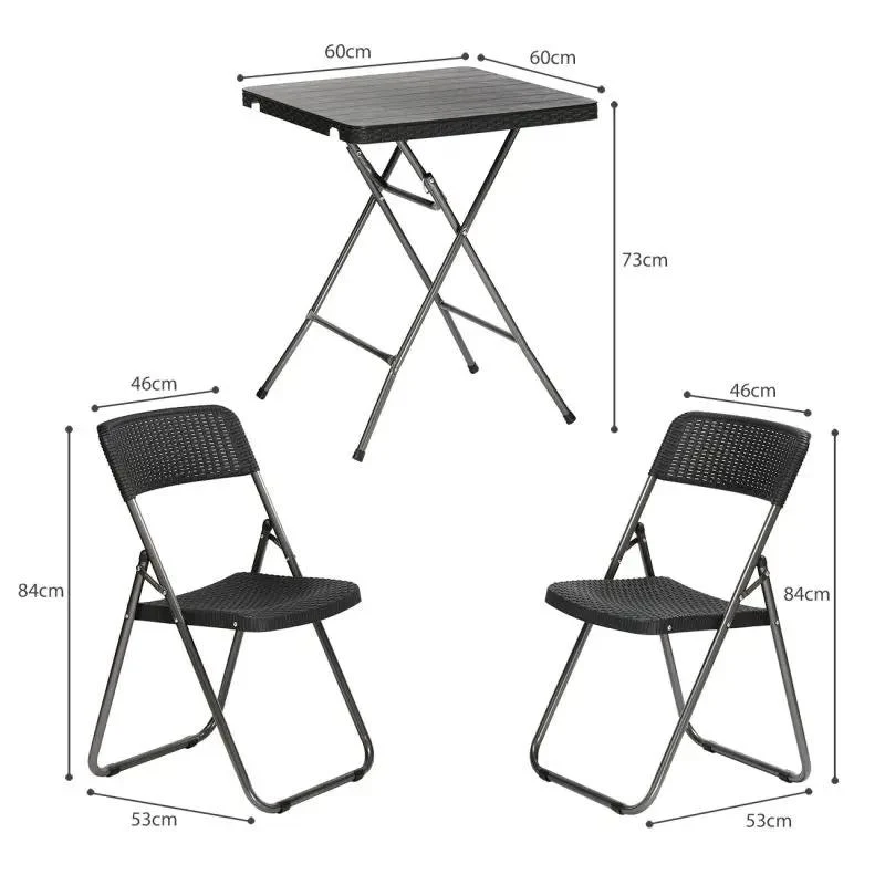 Sekey 3-teilig Balkonset, 2 Klappstuhl und Klapptisch, OF5
