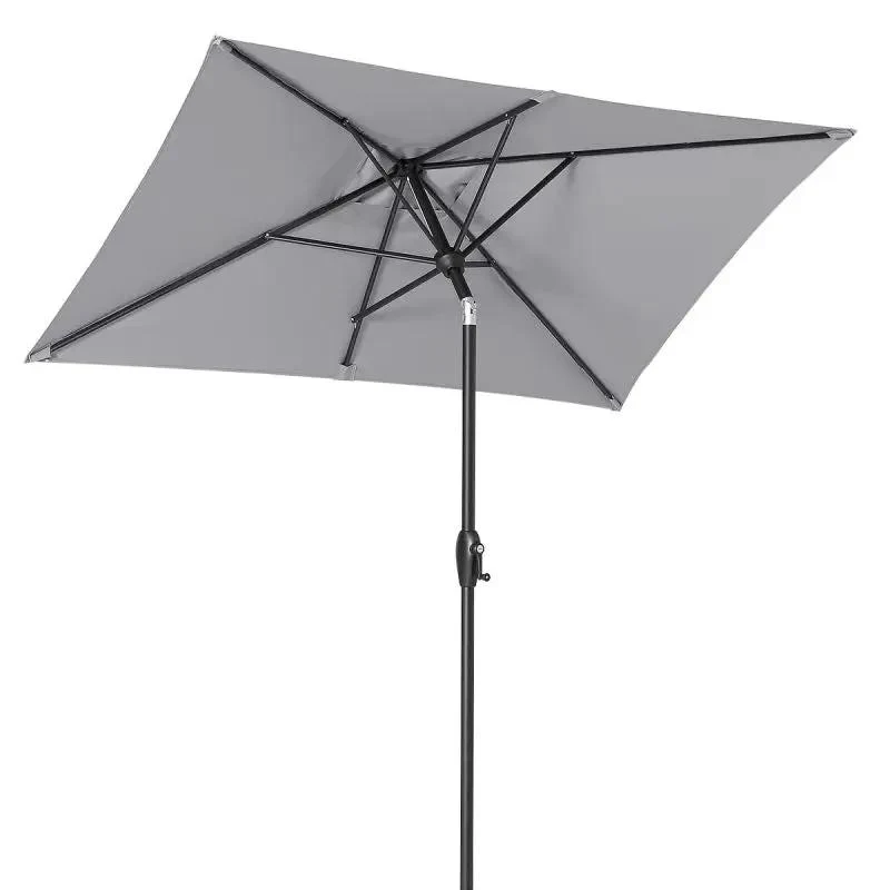 Sekey 210 x 140 cm Alu Sonnenschirm mit Kurbel, Sonnenschutz UV50+