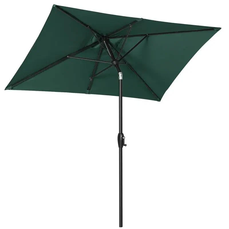Sekey 210 x 140 cm Alu Sonnenschirm mit Kurbel, Sonnenschutz UV50+