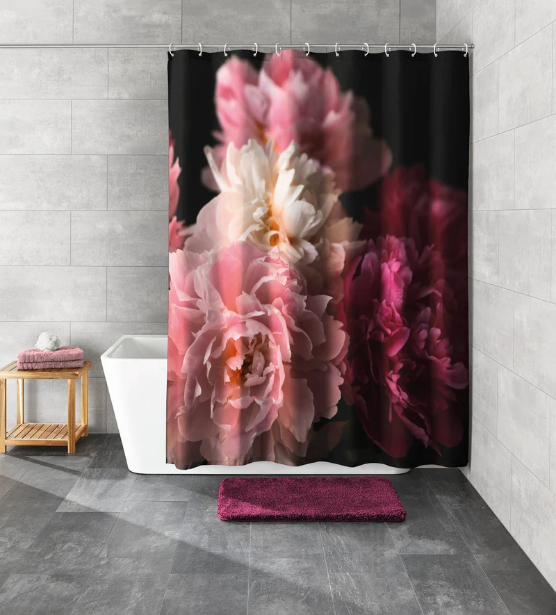 Duschvorhang Textil ROSEMARIE Bordeaux 180 x 200 cm