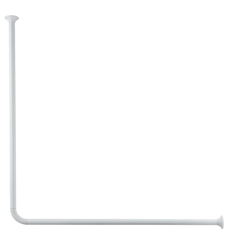 Duschvorhang-Winkelstange ⌀ 25 mm Weiß 90 x 90 cm kürzbar
