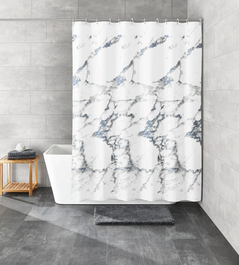 Duschvorhang Textil MARBLE Anthrazit 180 x 180 cm