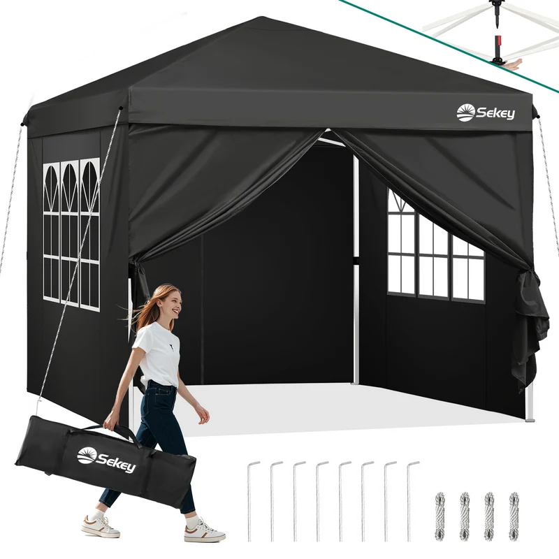 Sekey 3x3 m Faltpavillon mit 4 Seitenteilen