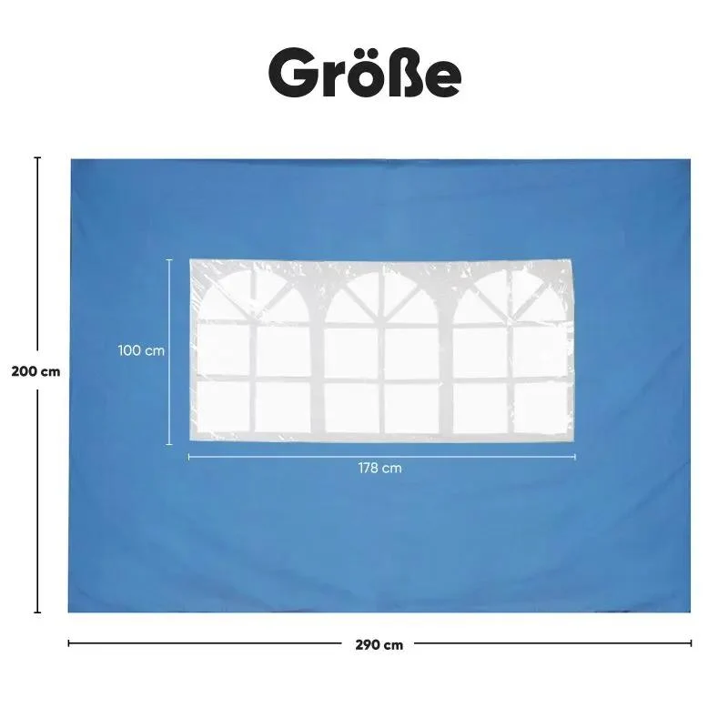 Sekey 3×3m Seitenwand für Pavillon, 2er Set, mit 2 Fenster