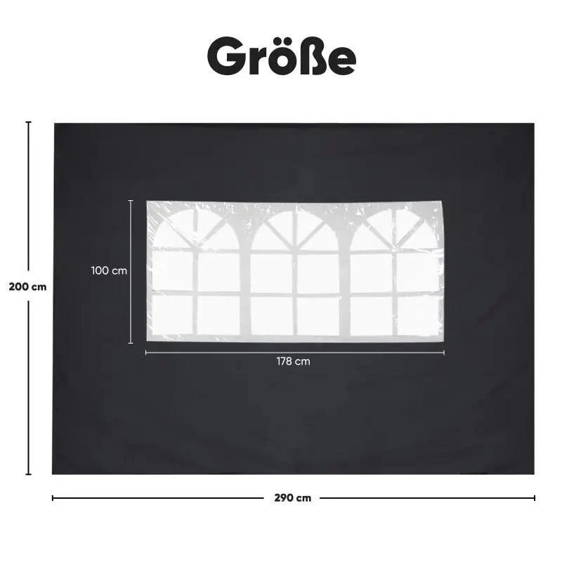 Sekey 3×3m Seitenwand für Pavillon, 2er Set, mit 2 Fenster