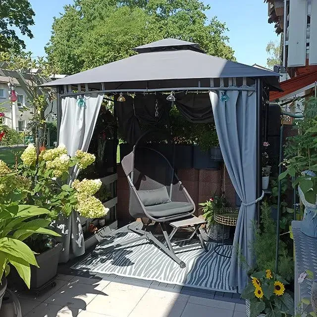 Sekey 245 x 150 x 250 cm Grillpavillon mit Ablage und Haken