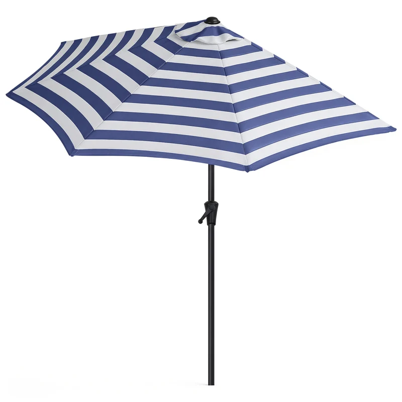 Sekey 270 cm Halbrund Sonnenschirm mit Kurbel, Sonnenschutz UV50+
