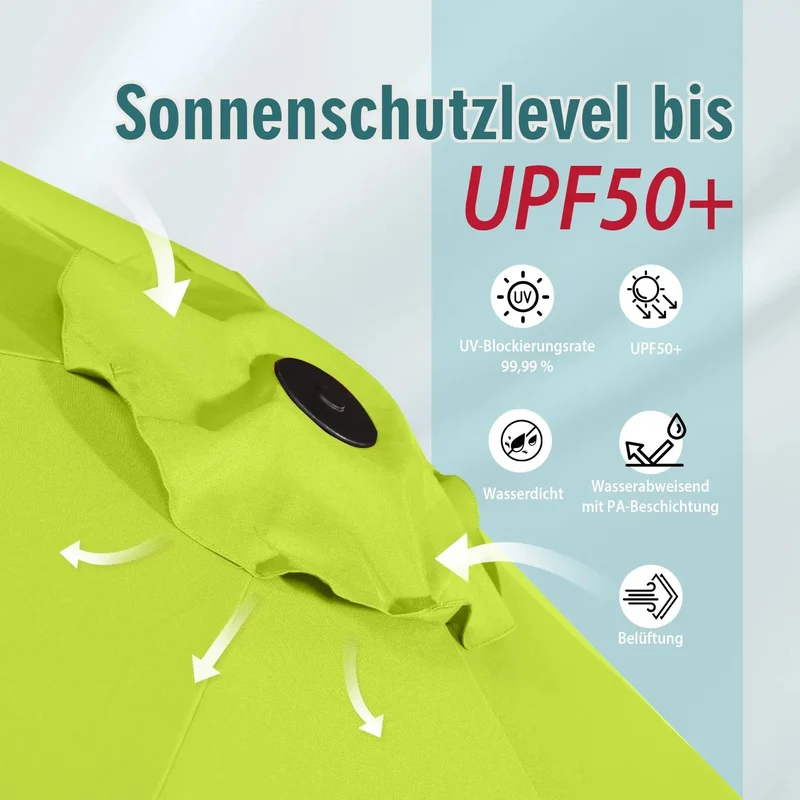 Sekey 300 x 160 cm Doppelsonnenschirm mit Kurbel, UV50+