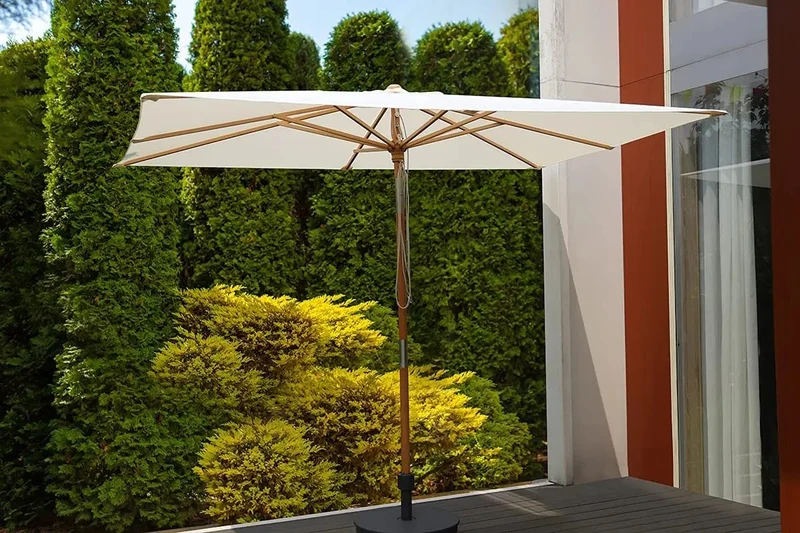 Sekey 300 x 200 cm Holz Sonnenschirm Rechteckig, Sonnenschutz UV50+