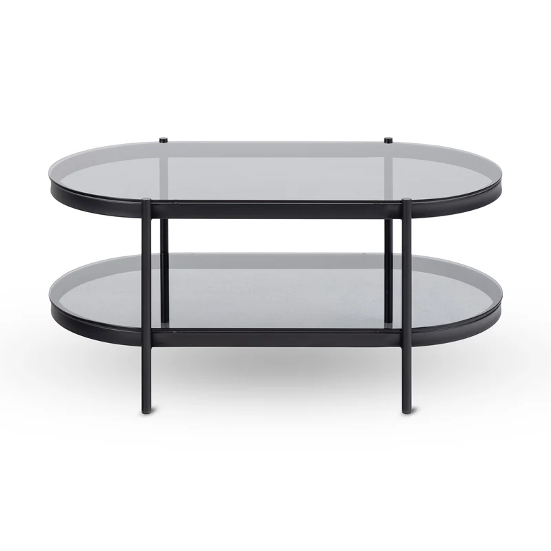 Ovaler Couchtisch mit Rauchglas im modernen Stil | Moren