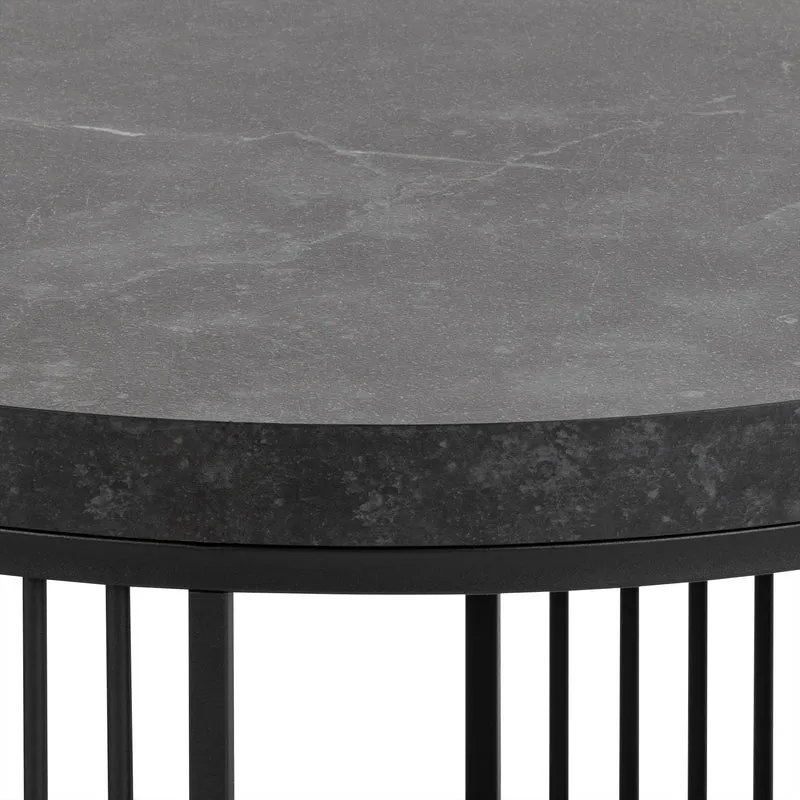 Runder Couchtisch mit schwarzem Marmoreffekt im modernen Stil | Cella