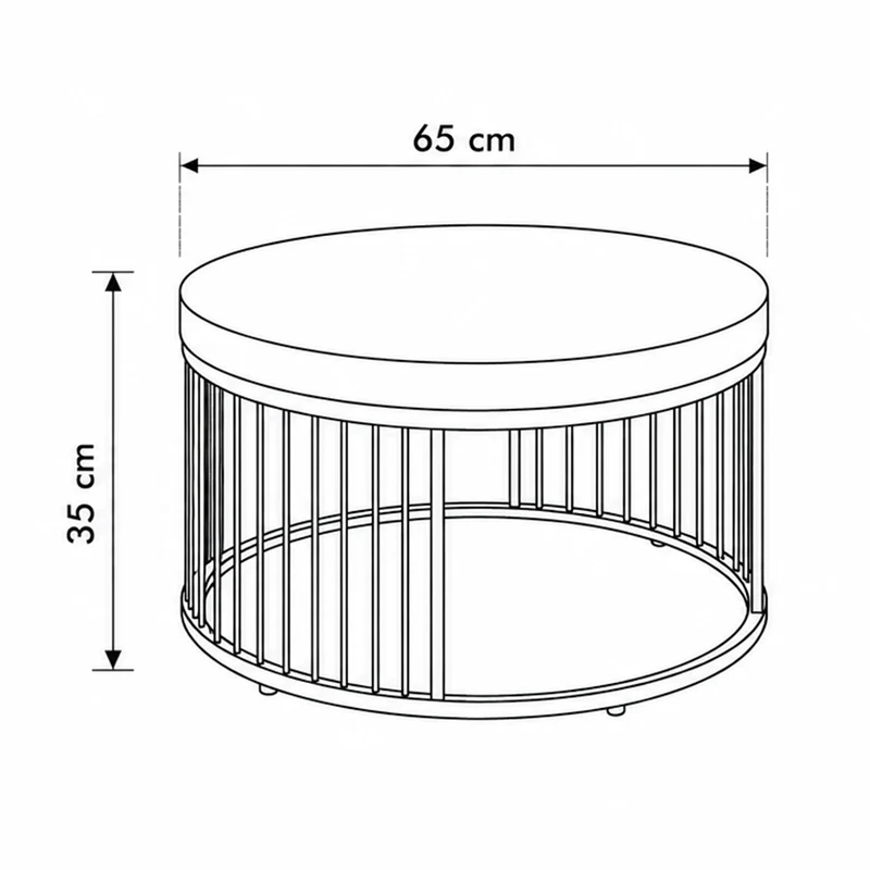 Runder Couchtisch mit schwarzem Marmoreffekt im modernen Stil | Cella