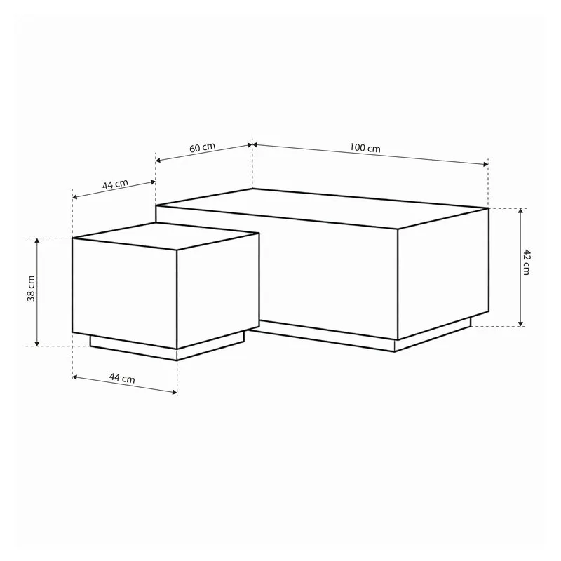 2er-Set Couchtische in Steinoptik im modernen Stil | Segmento