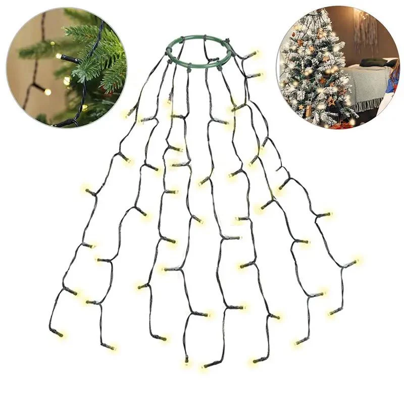Salcar 0.6 m LED Lichterkette für Weihnachtsbaum, mit 8 Strängen, 48 LEDs