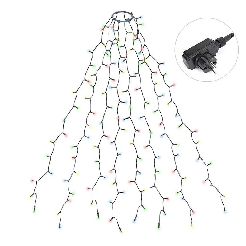 Salcar 1.5 m LED Lichterkette für Weihnachtsbaum, mit 8 Strängen, 200 LEDs