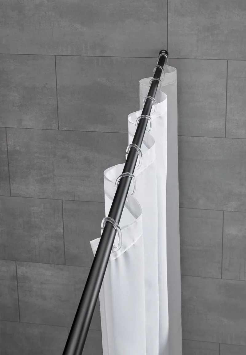Duschvorhang-Federstange ⌀ 21 mm Schwarz 75 - 125 cm Teleskopstange