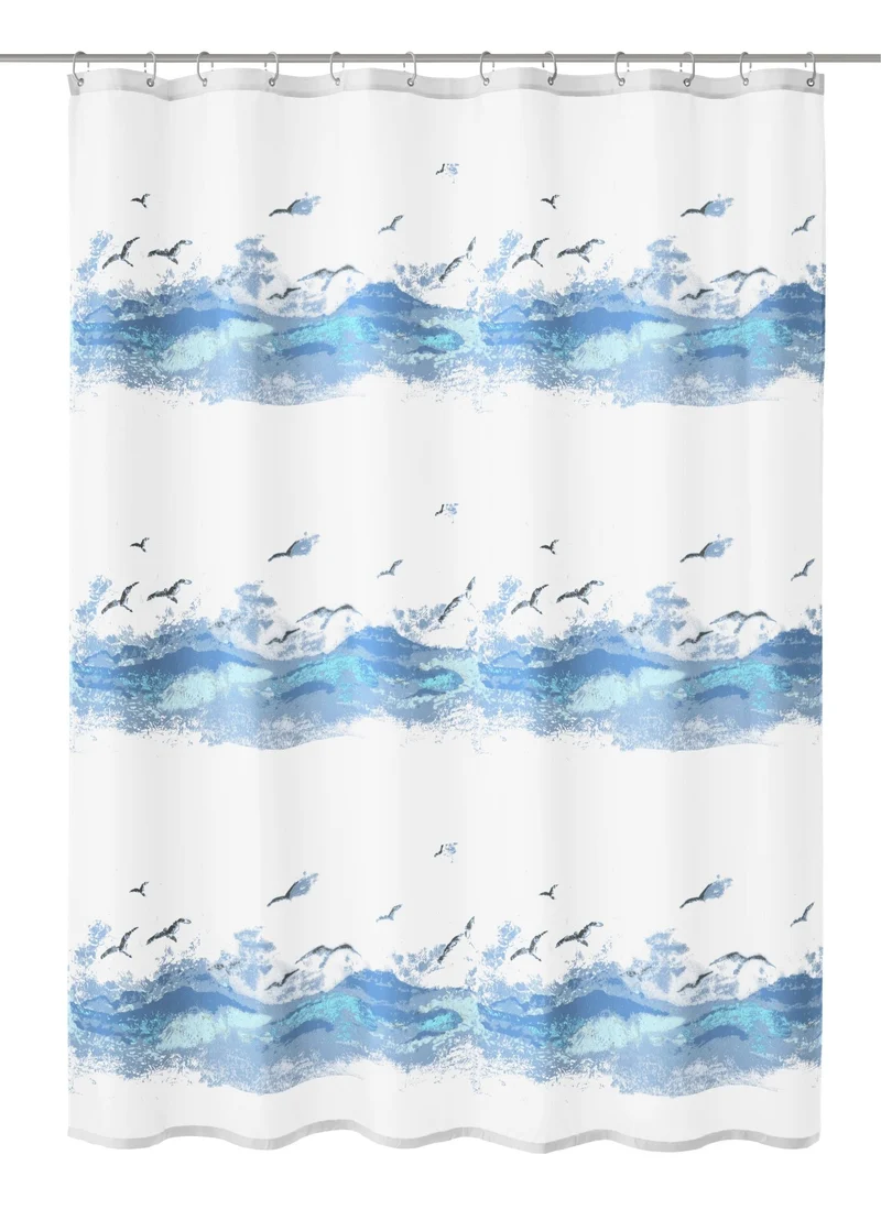 Duschvorhang Textil SEASIDE Krokusblau 180 x 200 cm