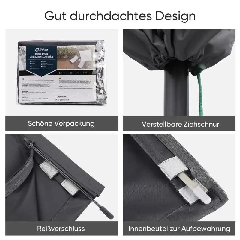 Sekey 260 x 40/70/50 cm Schutzhülle für 300 cm Ampelschirm, aus Polyester-Gewebe