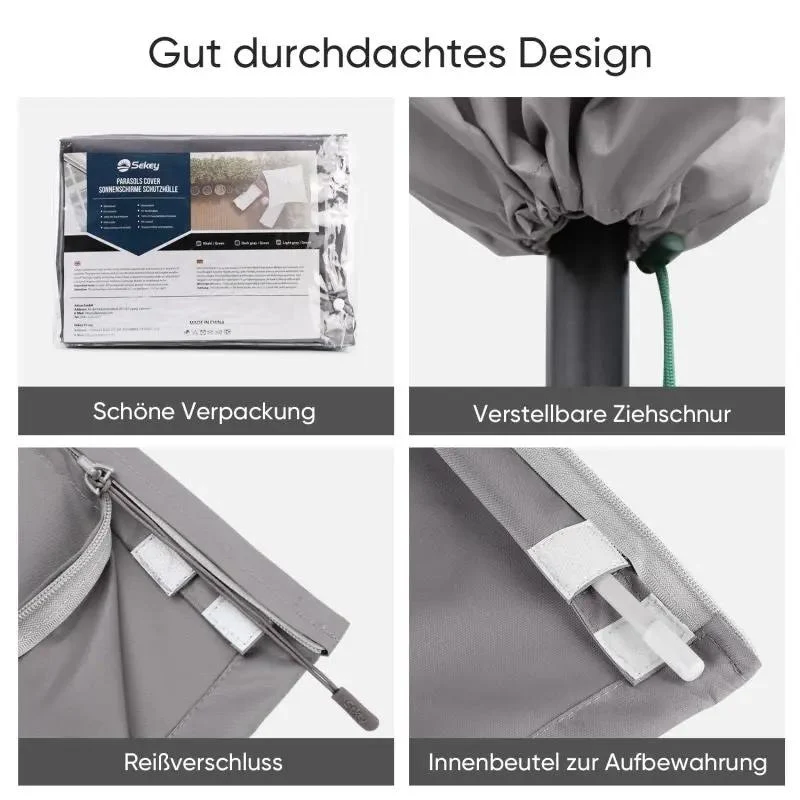 Sekey 260 x 40/70/50 cm Schutzhülle für 300 cm Ampelschirm, aus Polyester-Gewebe
