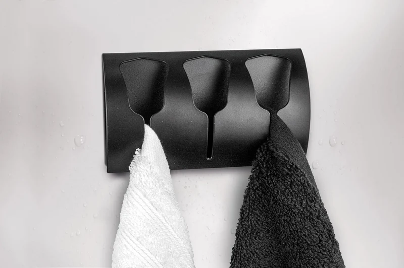 Handtuchhaken TRIPLE TULIP HOOKS Schwarz