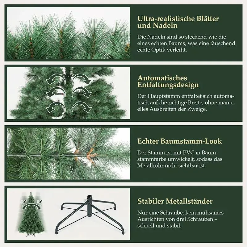 Salcar 180/210cm Künstlicher Weihnachtsbaum, Kiefer, mit 212/308 Kiefernnadeln und 120/264 PVC-Nadeln