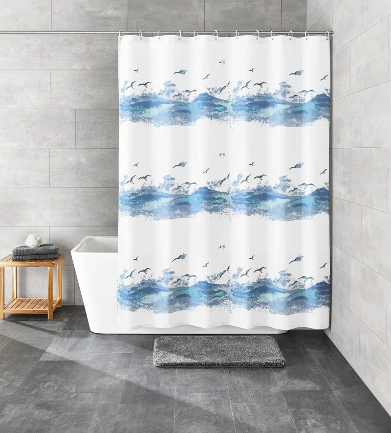 Duschvorhang Textil SEASIDE Krokusblau 240 x 180 cm
