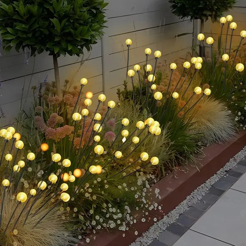 Salcar 2er Set LED Solar Gartenleuchte mit Blasen-Kugeln