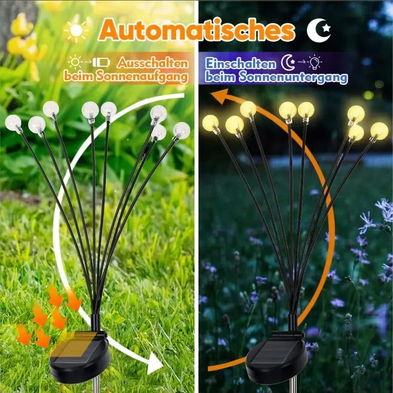 Salcar 2er Set LED Solar Gartenleuchte mit Blasen-Kugeln