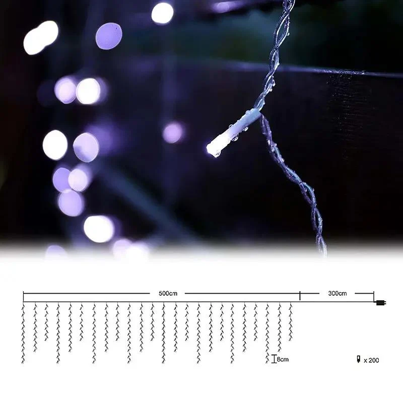Salcar 2m/5 m / 10 m LED Eisregen Lichterkette, 80/ 200 / 400 LEDs, 31V GS-zertifizierte Stromversorgung