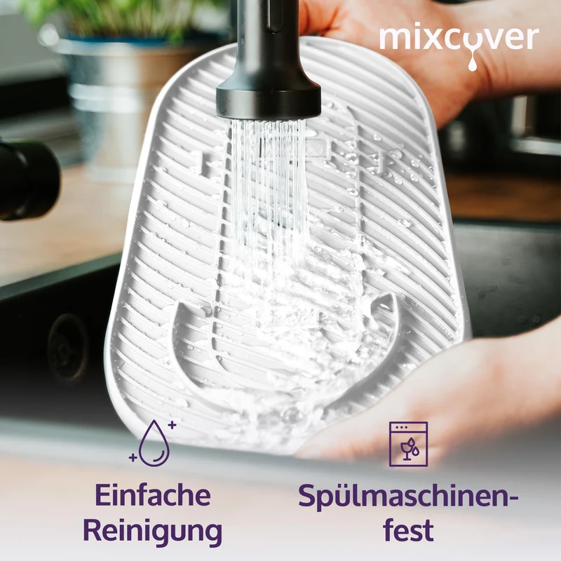 Mixcover Silikonmatte, Abtropfmatte, Untersetzer kompatibel mit SodaStream Duo, Tropfschutz Unterlage, Auffangschale, Abtropfschale, Anti-Rutsch aus Silikon - Farbe: Weiss
