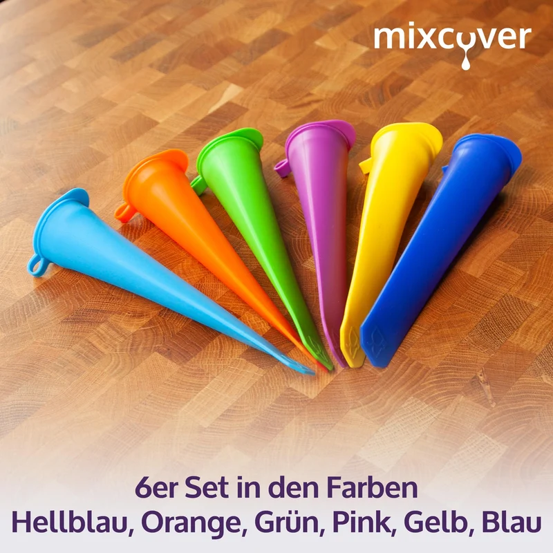 mixcover Wassereis Formen, Eis am Stil, Eisformen mit Deckel, Silikonform, gesundes Eis selber machen, Speiseeis-Bereiter, Eistüten (6 Stück bunt)