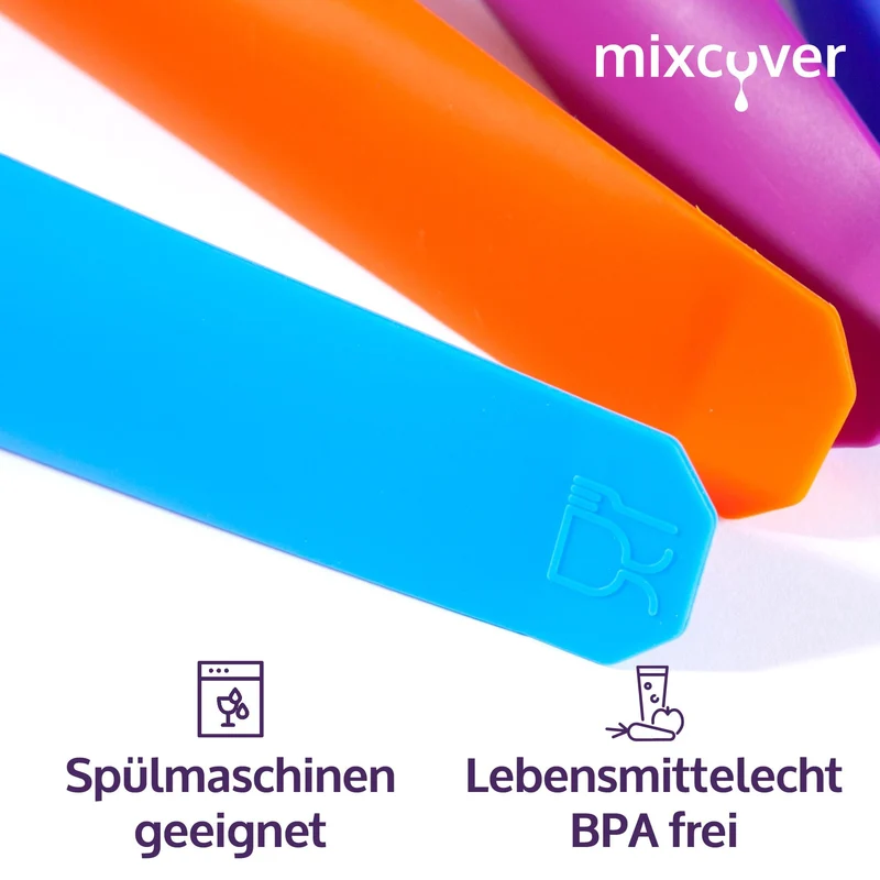 mixcover Wassereis Formen, Eis am Stil, Eisformen mit Deckel, Silikonform, gesundes Eis selber machen, Speiseeis-Bereiter, Eistüten (6 Stück bunt)