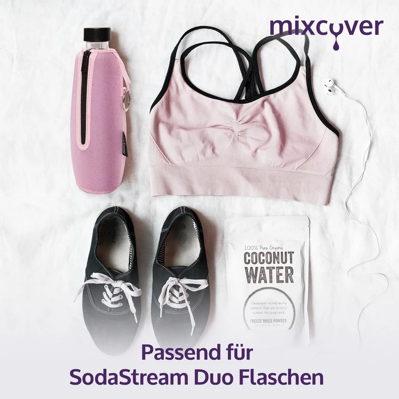 mixcover isolierter Flaschenschutz Sleeve kompatibel mit SodaStream Duo Glasflaschen Schutzhülle für Flaschen, Schutz vor Bruch und Kratzern, Farbe Pink