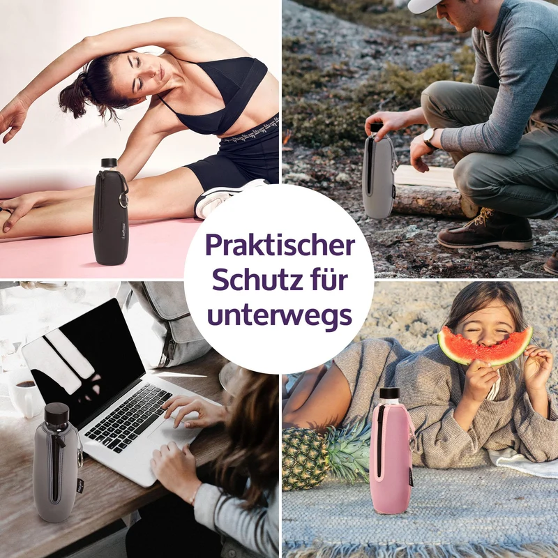 mixcover isolierter Flaschenschutz Sleeve kompatibel mit SodaStream Duo Glasflaschen Schutzhülle für Flaschen, Schutz vor Bruch und Kratzern, Farbe Pink