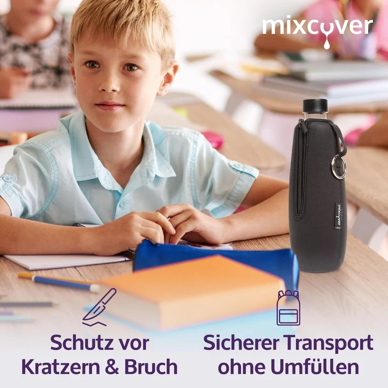 mixcover isolierter Flaschenschutz Sleeve kompatibel mit SodaStream Duo Glasflaschen Schutzhülle für Flaschen, Schutz vor Bruch und Kratzern, Farbe Pink