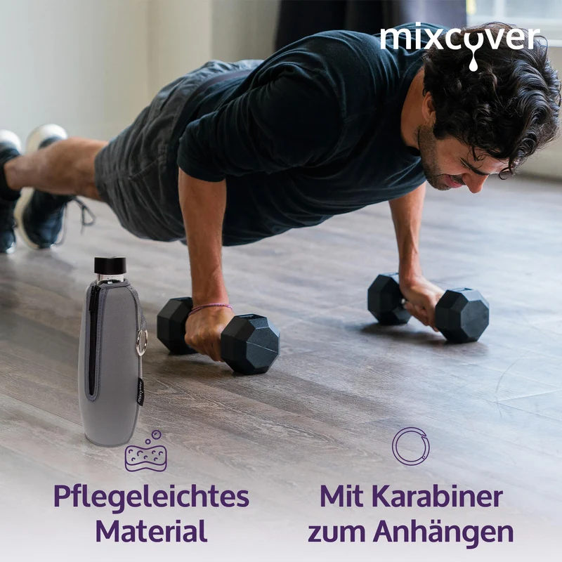 mixcover isolierter Flaschenschutz Sleeve kompatibel mit SodaStream Duo Glasflaschen Schutzhülle für Flaschen, Schutz vor Bruch und Kratzern, Farbe Pink