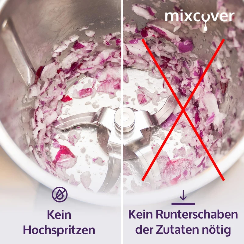 mixcover Mixtopf Verkleinerung für Monsieur Cuisine Smart und Monsieur Cuisine Connect MCC Häcksel Helfer, Pürieren